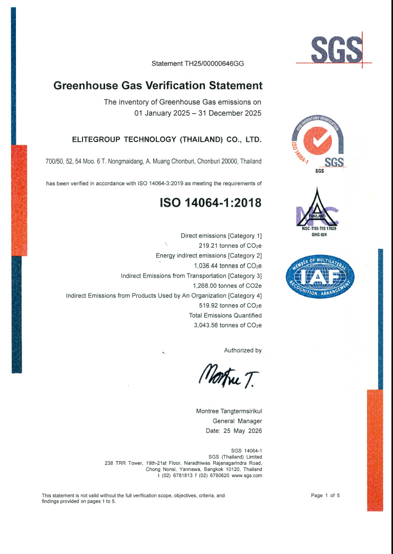 ECS ISO 14064-1 Certificate